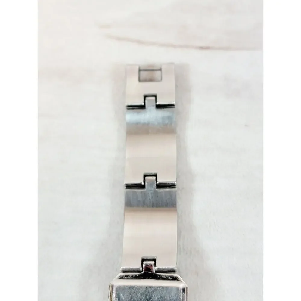 FOSSIL ES2160 Woman's Stainless Black Dial Crystal Accent Watch W/New Battery